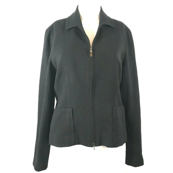 Doncaster Jackets & Blazers - Doncaster Blazer Jacket Womens 6P Black‎ Wool Full Zip Blazer Jacket Pockets